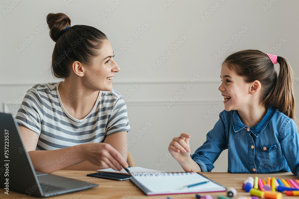 Joyful Homeschooling Session with Mother and Daughter Joyful Homeschooling Session with Mother and Daughter