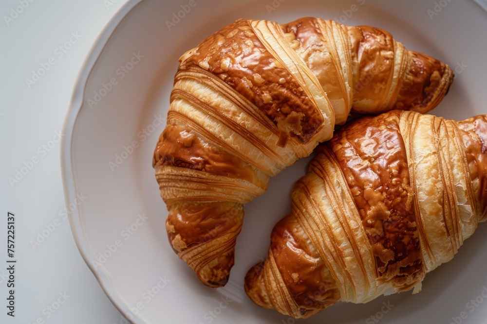 Classic French Croissant: Layered, Buttery Delight on a Plate