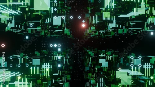 Abstract animation of cubes. Loop video. High quality FullHD footage