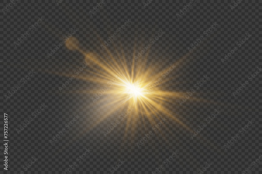 
Sun flare light special lens flare light effect. Special effect flash. On a transparent background.