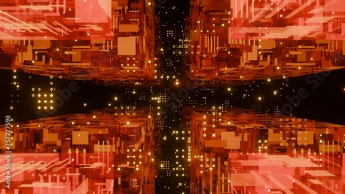Abstract animation of cubes. Loop video. High quality FullHD footage