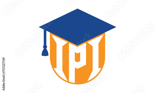 IPI initial letter academic logo design vector template. school college logo, university logo, graduation cap logo, institute logo, educational logo, library logo, teaching logo, book shop, varsity	
 photo