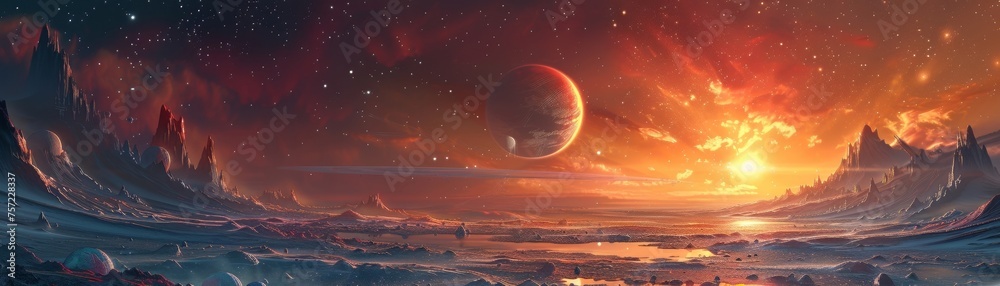 Serenity in shiny sci-fi landscapes hope amongst the stars