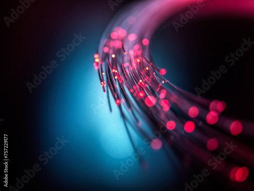 Fibre optics carrying data through the internet.