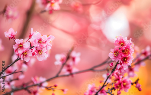 Sakura tree in the sun,created with Generative AI tecnology.