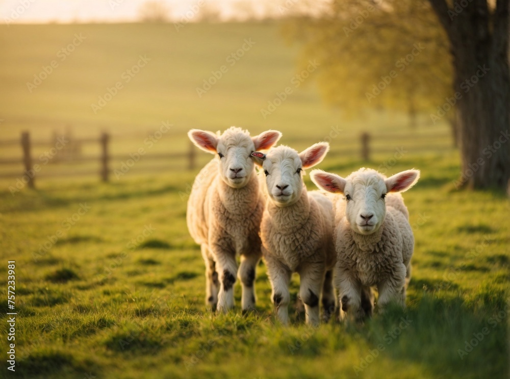 lambs in the field