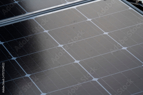 Modern solar panel closeup capturing the essence of sustainable energy photo