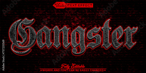 Dark Red Gangster Vector Editable Text Effect Template