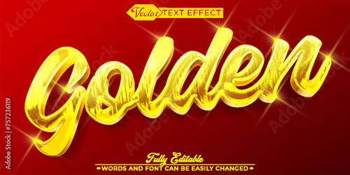 Golden Red Vector Editable Text Effect Template