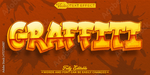 Orange Graffiti Vector Editable Text Effect Template