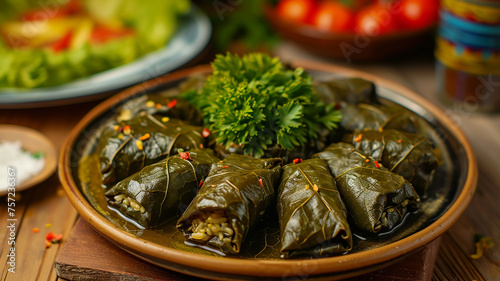 .A mouthwatering photograph of a traditional Armenian dolma photo