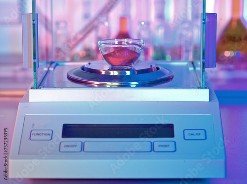 Precision balance scale in a laboratory setting