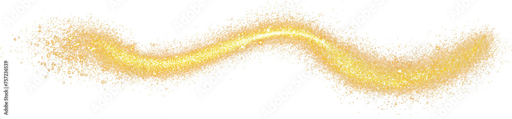 Gold glitter curve splatter magic shining sparking - obrazy, fototapety, plakaty 