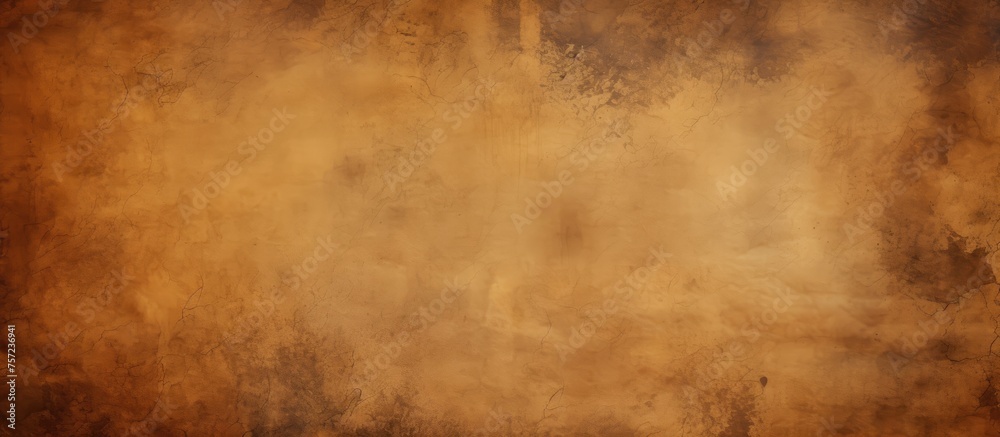 A closeup of a hardwood flooring in shades of brown and amber, with smoke rising from the background. The patterned rectangle features tints of beige and peach