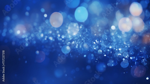 Blue sparkling textured festive background. Abstract Christmas sparkling bright bokeh blur scene illustration
