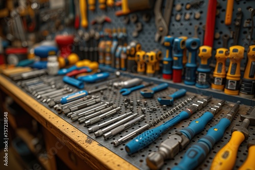 Assorted Tools Displayed on a Worktable