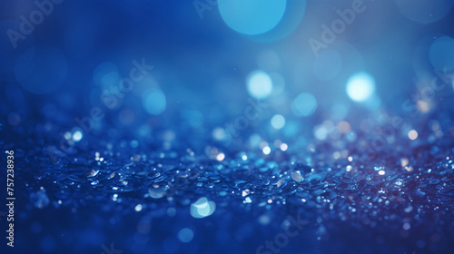 Blue sparkling textured festive background. Abstract Christmas sparkling bright bokeh blur scene illustration