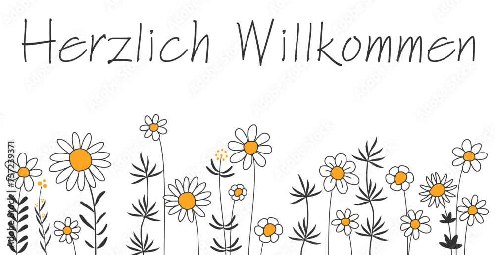 Poster Herzlich Willkommen Schriftzug Mit Deutschem Text Wall Art poster-herzlich-willkommen-schriftzug-mit-deutschem-text-wall-art