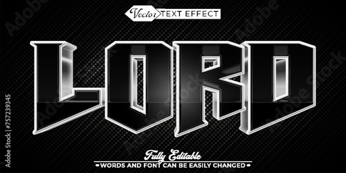 Black Silver Lord Vector Editable Text Effect Template