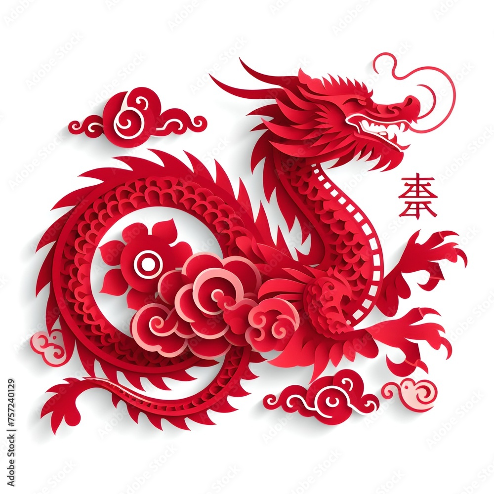 Traditional Chinese Paper Cut Dragon: