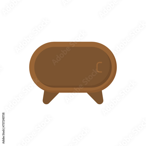 Bedside table vector icon. A cozy bedside table. A colorful bedside table in a simple cute style. Room table top. Place by the bed for things. Home cozy furniture.