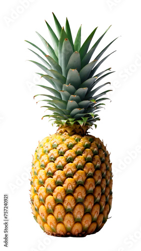 PNG of delicious Pineapple fruit isolated on a transparent background for design. Tropical pineapple.