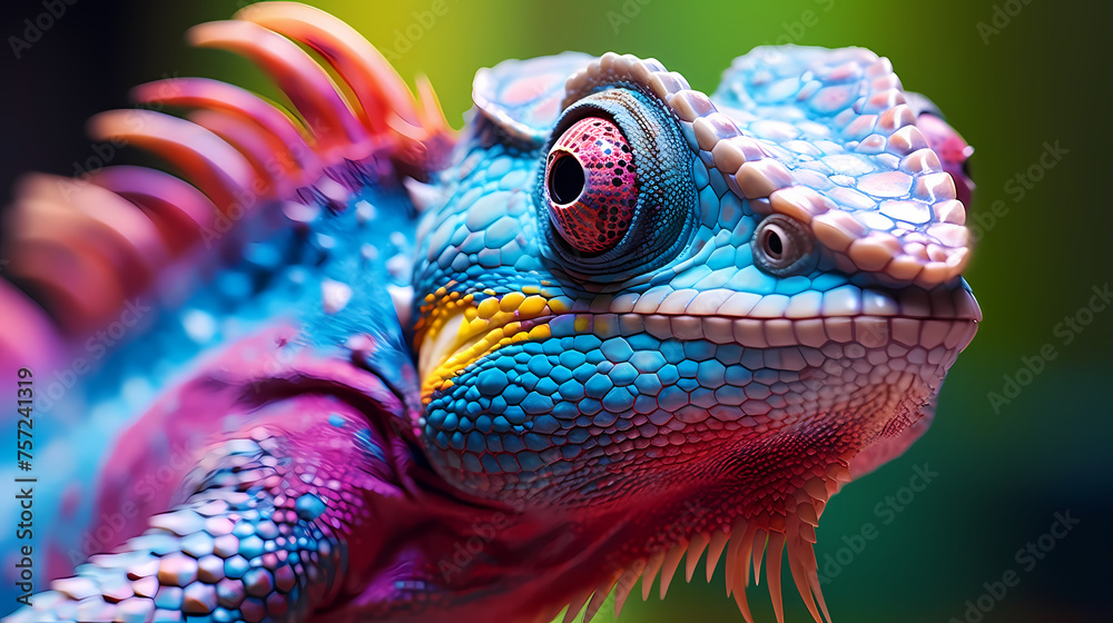 Colorful chameleon on background Colorful chameleon on background