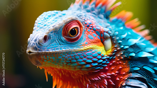 Chameleon on background  colorful fantasy animal