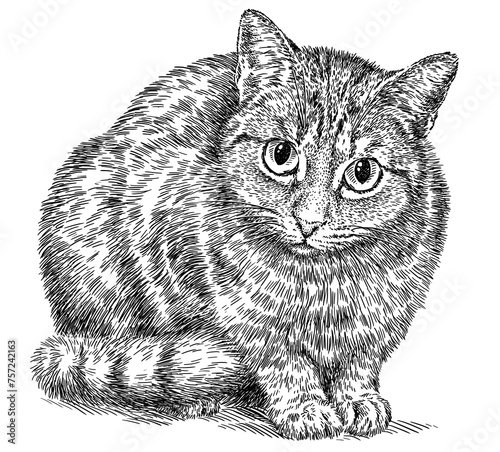 Vintage engraving isolated cat set illustration kitty ink sketch. Pet background kitten silhouette whisker art. Black and white hand drawn image