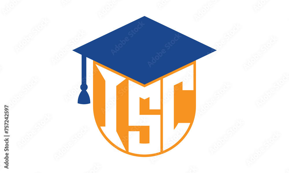 ISC initial letter academic logo design vector template. school college logo, university logo, graduation cap logo, institute logo, educational logo, library logo, teaching logo, book shop, varsity	
 - obrazy, fototapety, plakaty 