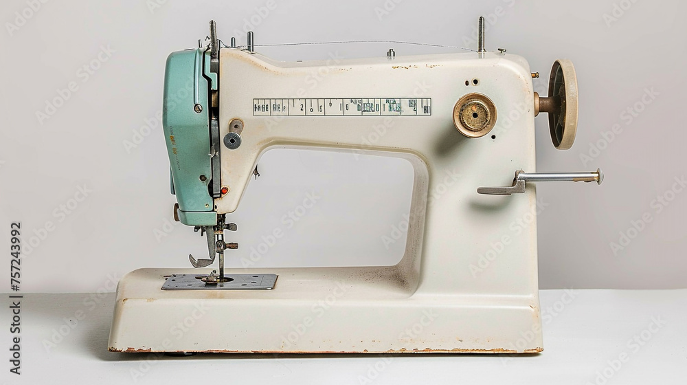 sewing machine on white color background professional photography