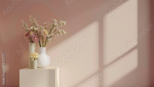 Flower in a vase on the background of the wall, wallpaper, background, A background featuring green plants in a white living room interior, Textured vase with olive tree branche