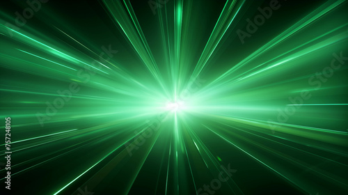 The glowing green light effect spreads out in a straight line.
