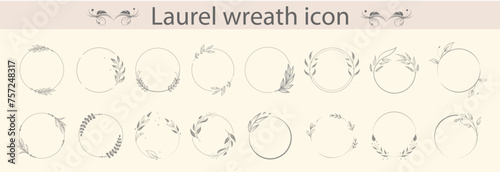 Vintage laurel wreaths collection. Hand drawn floral frames with flowers, branch and leaves.