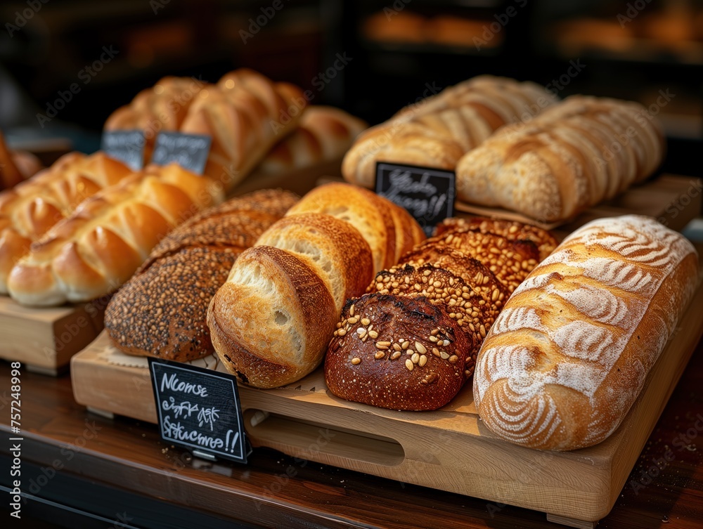 different breads on the counter