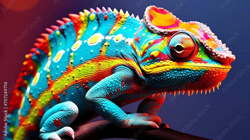 Digital illustration of colorful lizard Digital illustration of colorful lizard