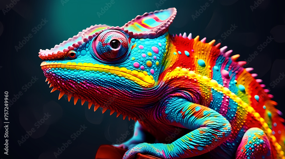 Digital illustration of colorful lizard Digital illustration of colorful lizard