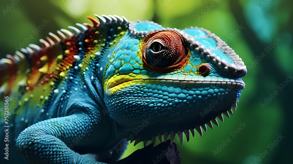 Digital illustration of colorful lizard Digital illustration of colorful lizard