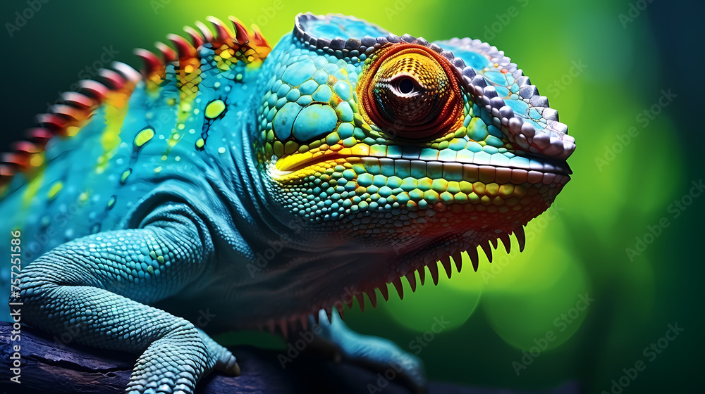 Digital illustration of colorful lizard Digital illustration of colorful lizard