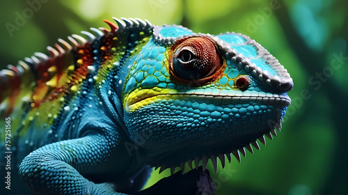 Digital illustration of colorful lizard