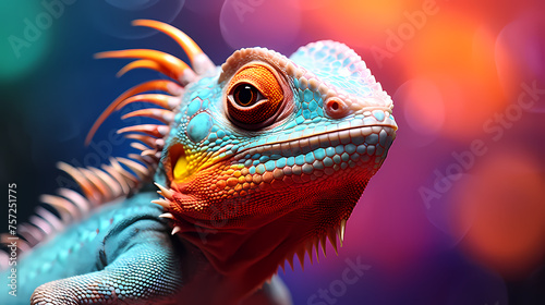 Digital illustration of colorful lizard