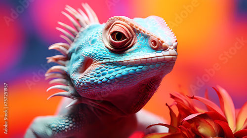 Digital illustration of colorful lizard