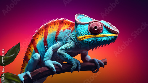 Digital illustration of colorful lizard © xuan