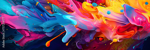 colorful abstract paint spill effect