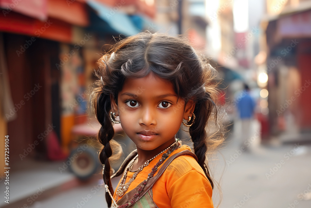 girl Indian Beautiful in her teens or younger talking head shoulders shot bokeh out of focus background on a cosmopolitan western street vox pop website review or questionnaire candid photo