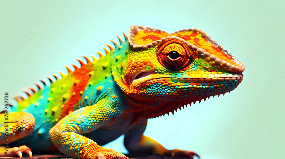 Close-up of a colorful chameleon Close-up of a colorful chameleon