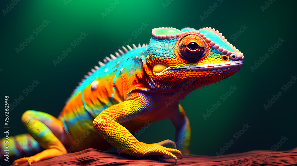 Fototapeta premium Close-up of a colorful chameleon