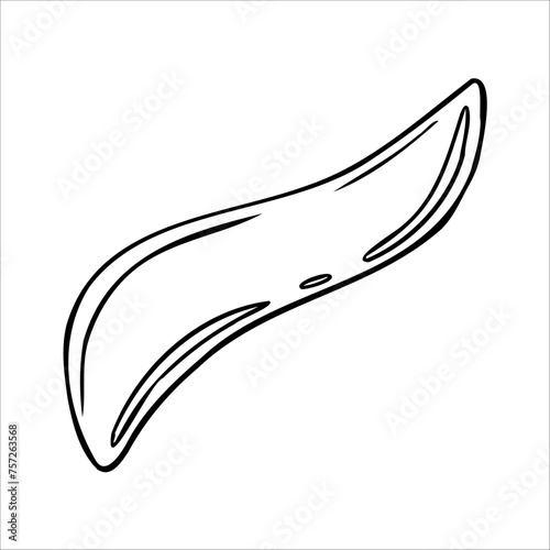 Hand drawn jade gouache massage scraper for face and neck massage. Cosmetic gouache vector drawing, graphic. Natural stone roller, pestle and bowl, mortar. Lifting for healthy and young skin.