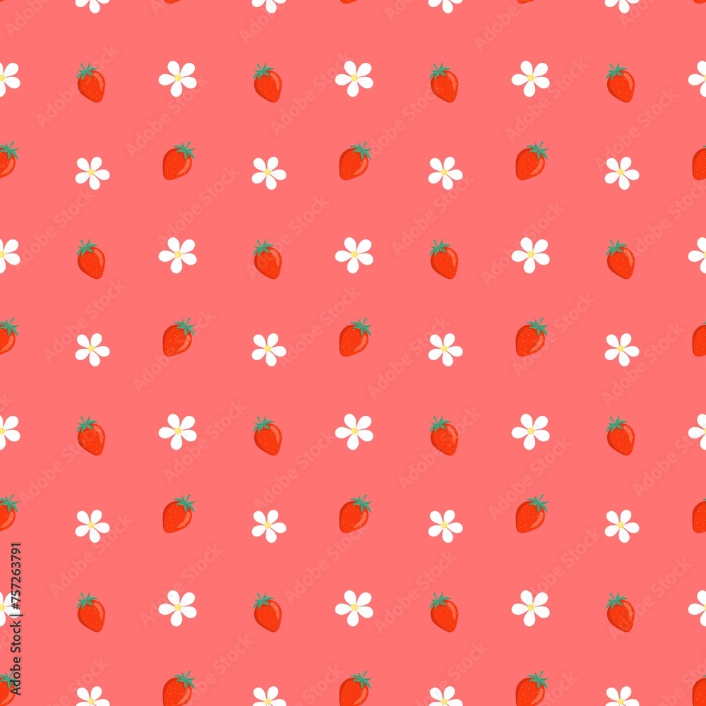 seamless pattern strawberry flowers seamless pattern strawberry flowers