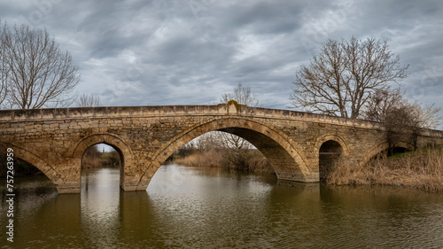 Old stone middle age bridge in Bulgaria. Old Roman bridge